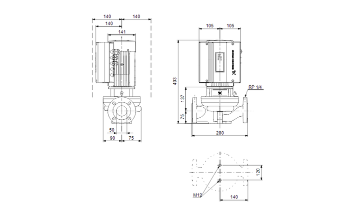 GRUNDFOS Einstufige Inlinepumpe TPE 50-60/2-S A-F-A-RUUE Art. 96275471