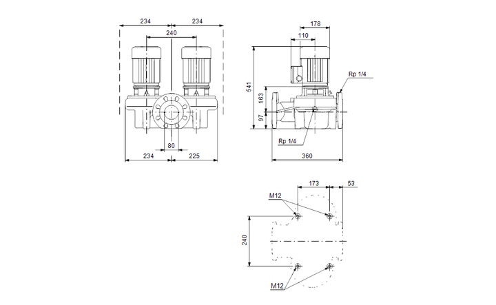 GRUNDFOS Einstufige Inlinepumpe TPD 80-120/2 A-F-A-RUUE Art. 96439003