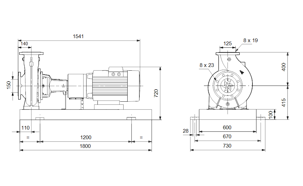 GRUNDFOS Normpumpe NK 125-400/410 Art. 95107223