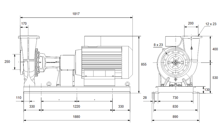 GRUNDFOS Normpumpe NK 200-400/280 Art. 97510562