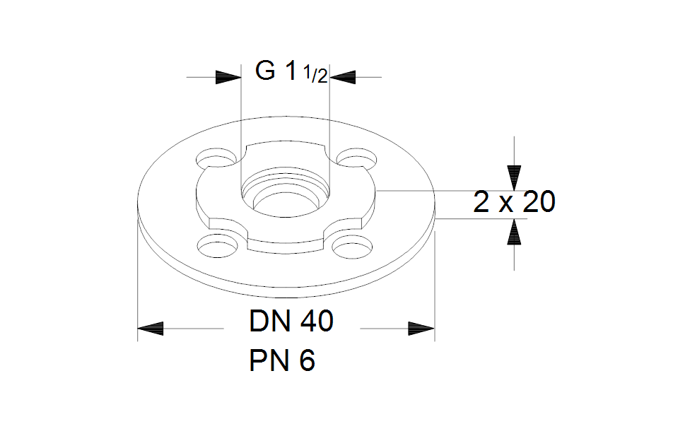GRUNDFOS Mechanisches Zubehör Adapter A17 1 1/2"xDN 40 PN 6 Art. 535056