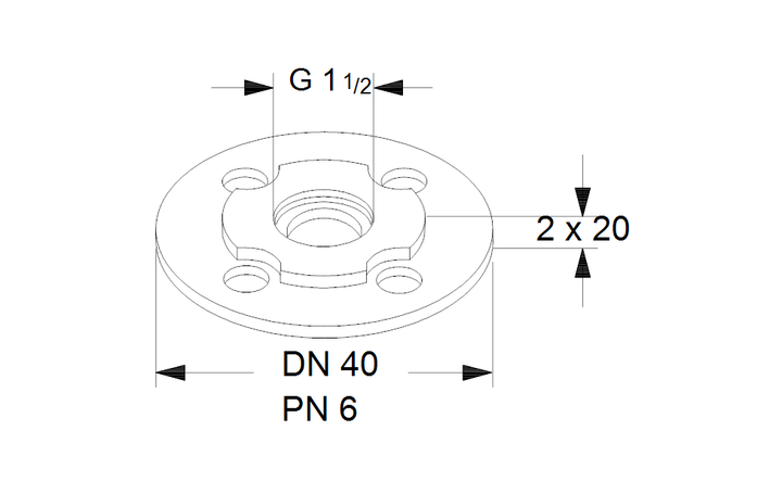 GRUNDFOS Mechanisches Zubehör Adapter A17 1 1/2"xDN 40 PN 6 Art. 535056