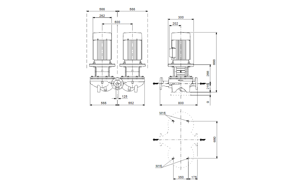 GRUNDFOS Einstufige Inlinepumpe TPD 125-110/6 A-F-A-GQQE Art. 96109761