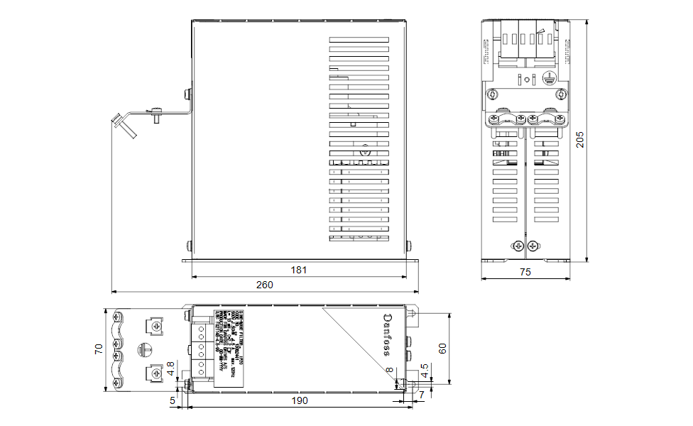 GRUNDFOS Elektrisches Zubehör Sine-wave filter Art. 96754972