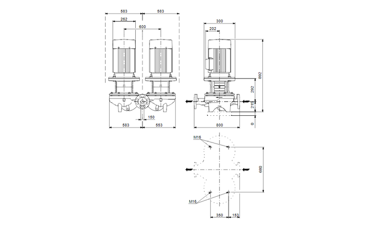 GRUNDFOS Einstufige Inlinepumpe TPD 150-90/6 A-F-A-GQQE Art. 96110019