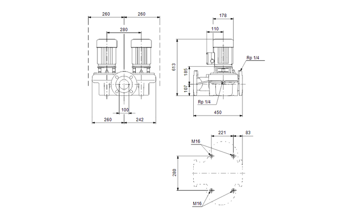 GRUNDFOS Einstufige Inlinepumpe TPD 100-120/2 AI-F-A-RUUE Art. 96439012