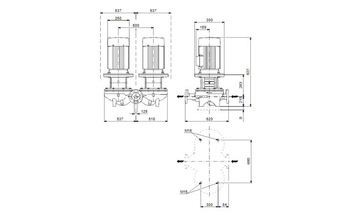 GRUNDFOS Einstufige Inlinepumpe TPD 125-160/4 A-F-A-GQQE Art. 96109589