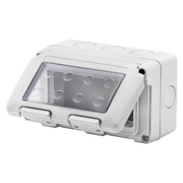 Gewiss Aufputzgehäuse für Geräte, 4 Module, IP55, grau