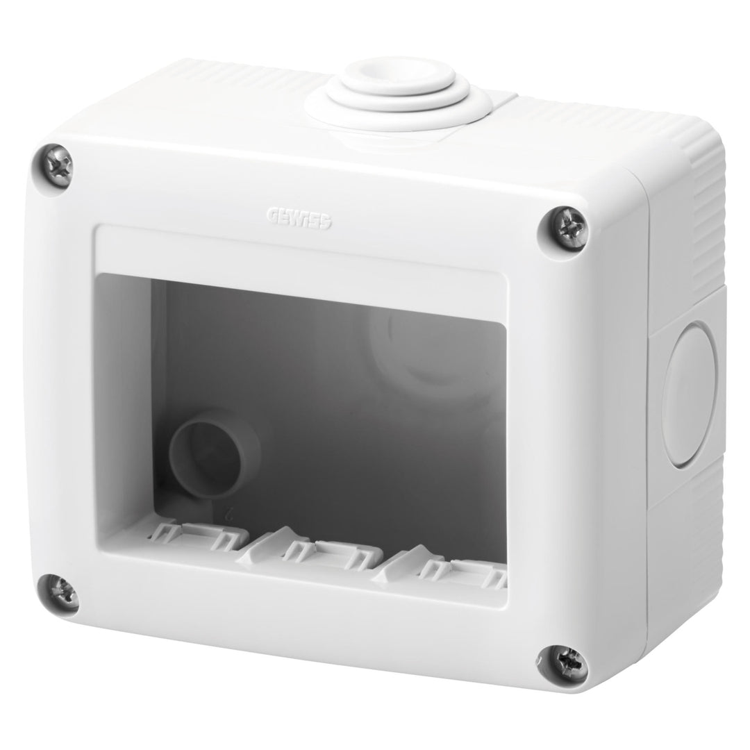 Gewiss Aufputzgehäuse für Geräte, 3 Module, IP40, grau