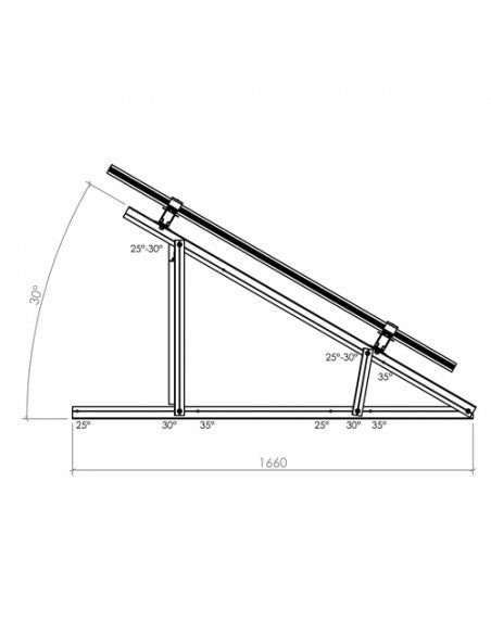 Dreieck aus Aluminium vertikal Modul Flachdächer Neigung 25-30-35 Grad