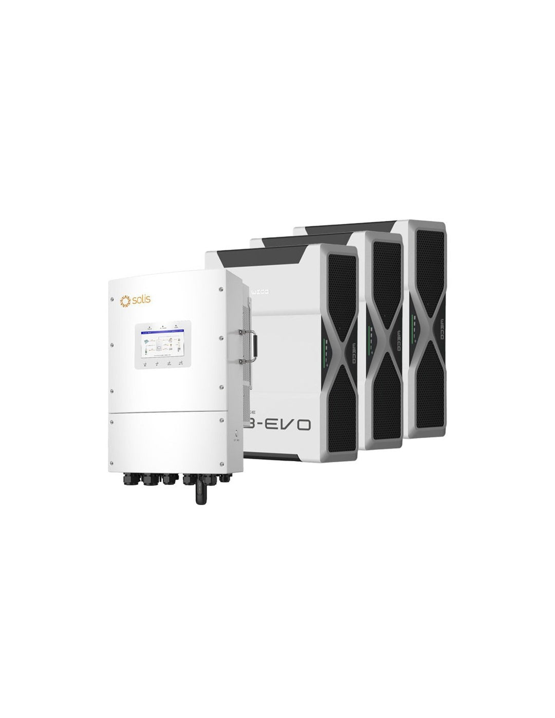Dreiphasige Speichersystem Wechselrichter LV Solis 12kW Lithium 15.66kWh Weco 5k3 EVO