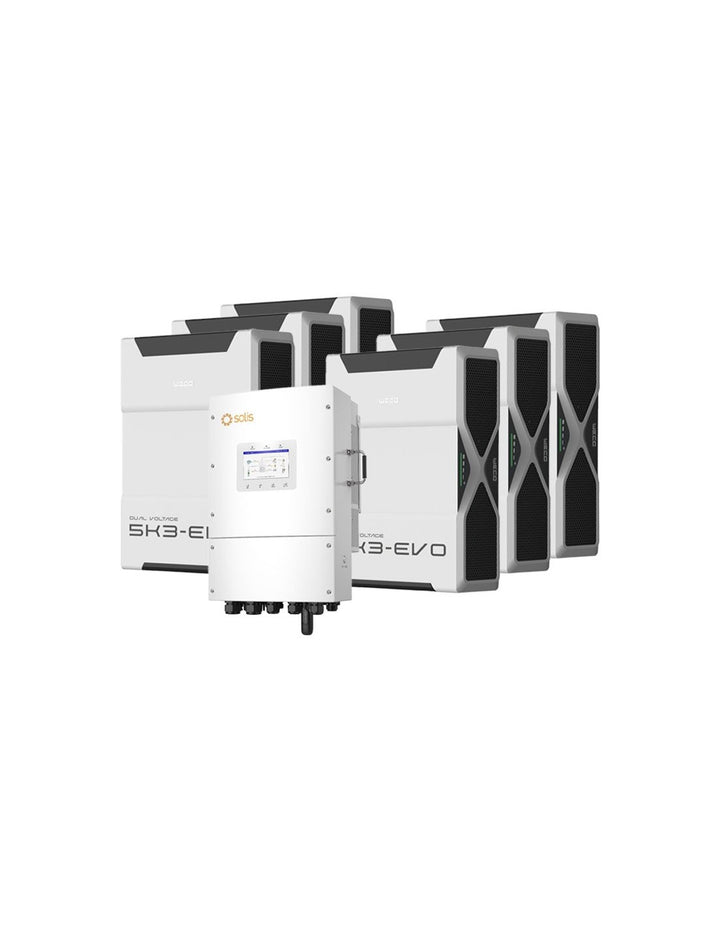 Dreiphasige Speichersystem Wechselrichter LV Solis 15kW Lithium 31.32kWh Weco 5k3 EVO