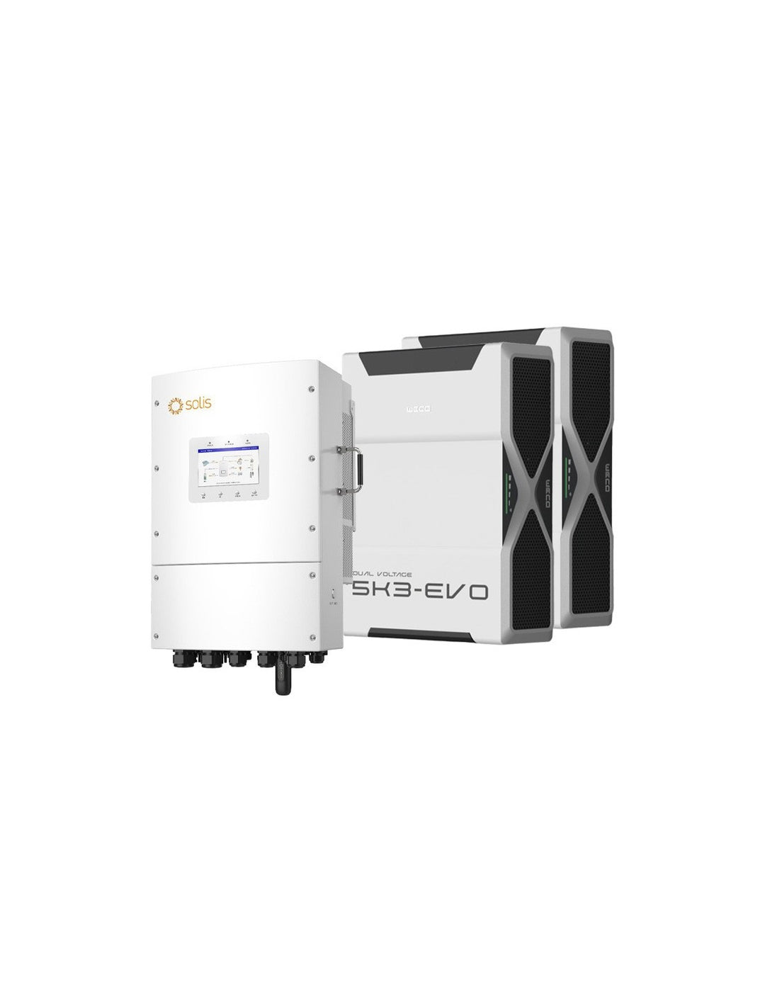 Dreiphasige Speichersystem Wechselrichter LV Solis 8kW Lithium 10.44kWh Weco 5k3 EVO