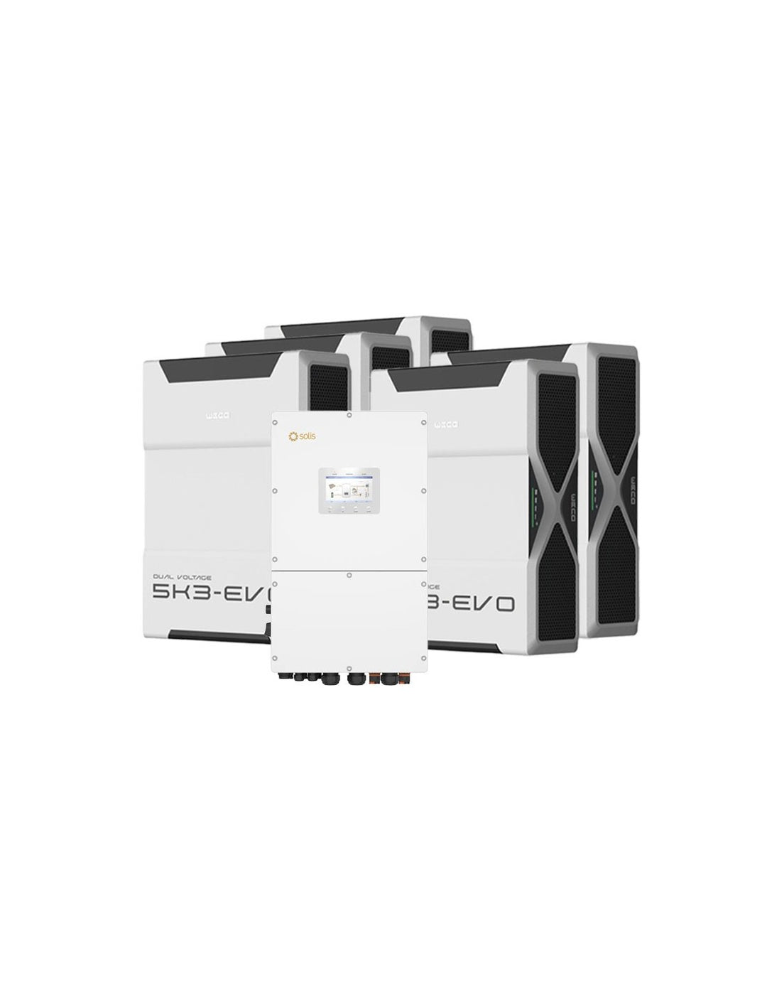 Dreiphasige Speichersystem Wechselrichter Solis 30kW Lithium 26.1kWh Weco 5k3 EVO