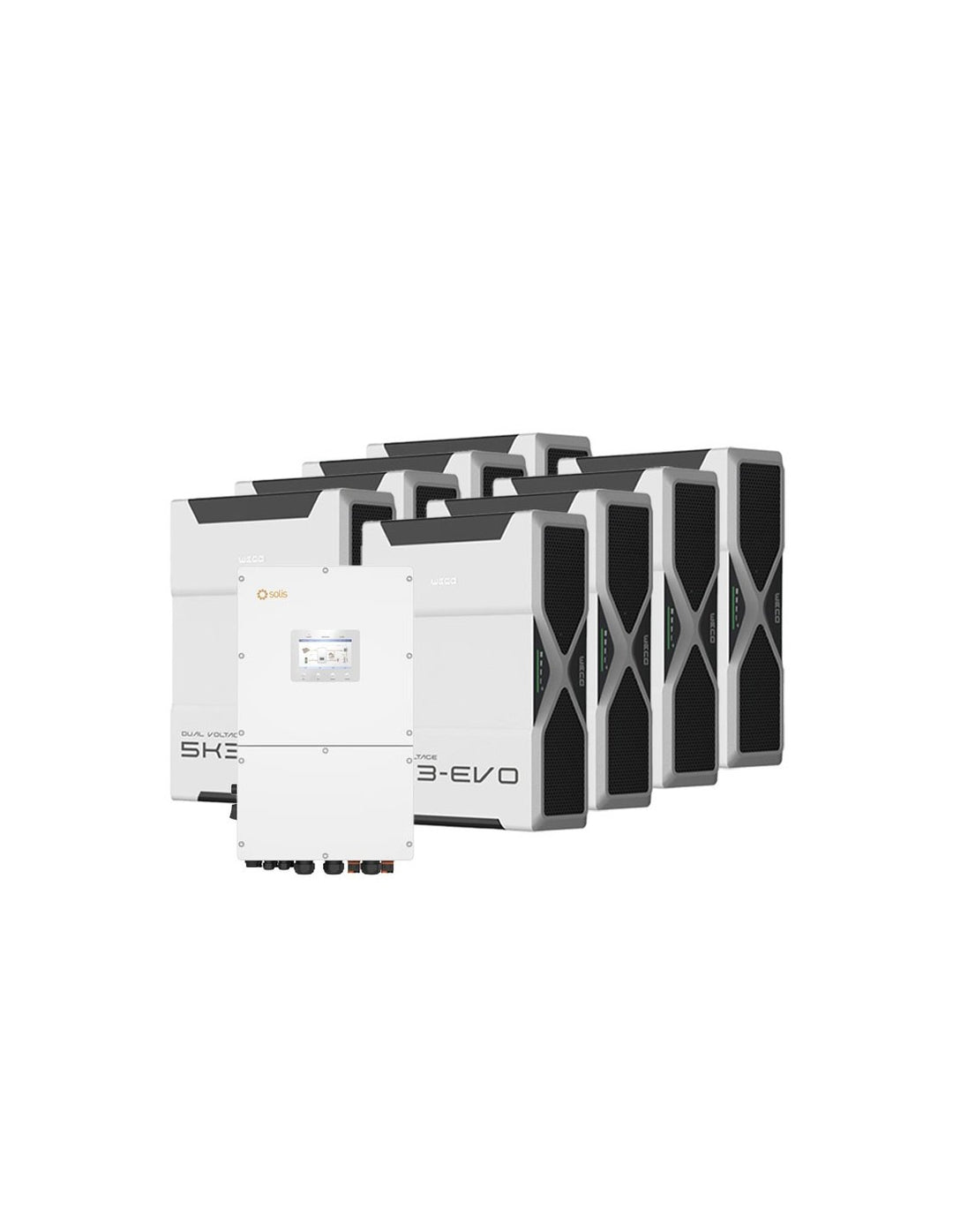 Dreiphasige Speichersystem Wechselrichter Solis 50kW Lithium 36.54kWh Weco 5k3 EVO