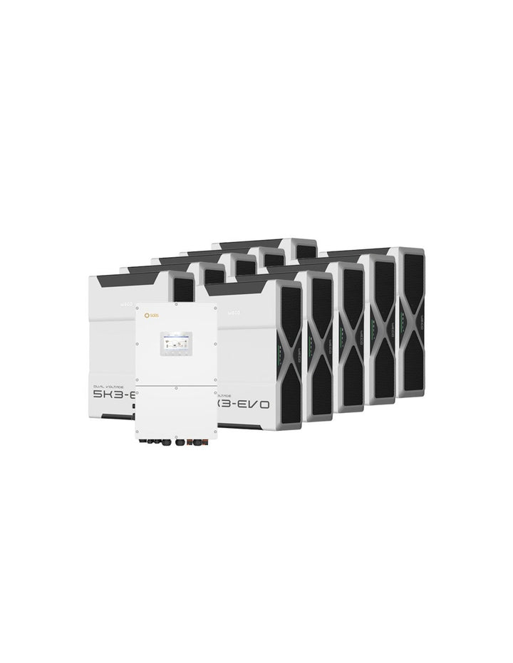 Dreiphasige Speichersystem Wechselrichter Solis 50kW Lithium 52.2kWh Weco 5k3 EVO