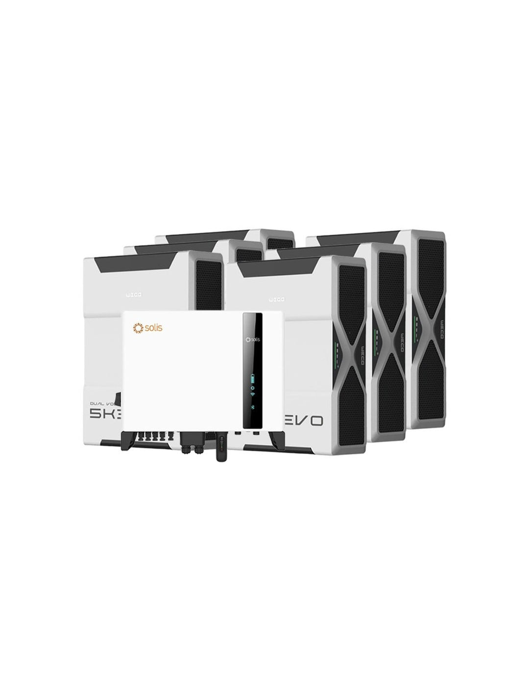 Dreiphasige Speichersystem Wechselrichter Solis 8kW Lithium 31.32kWh Weco 5k3 EVO
