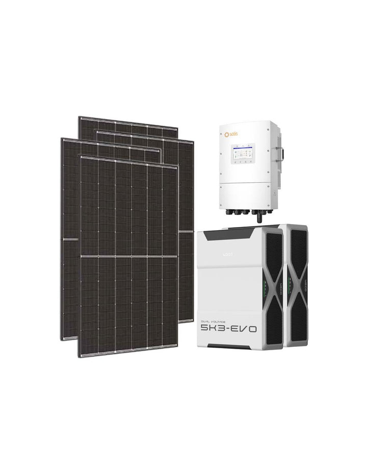 Dreiphasiges Photovoltaik-Kit 12600W Wechselrichter Solis LV 12kW Lithium 10.4kWh Weco...