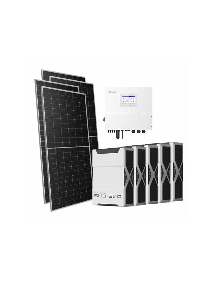 Dreiphasiges Photovoltaik-Kit 16660W Wechselrichter Solis 15kW Lithium 26.1kWh Weco EVO...