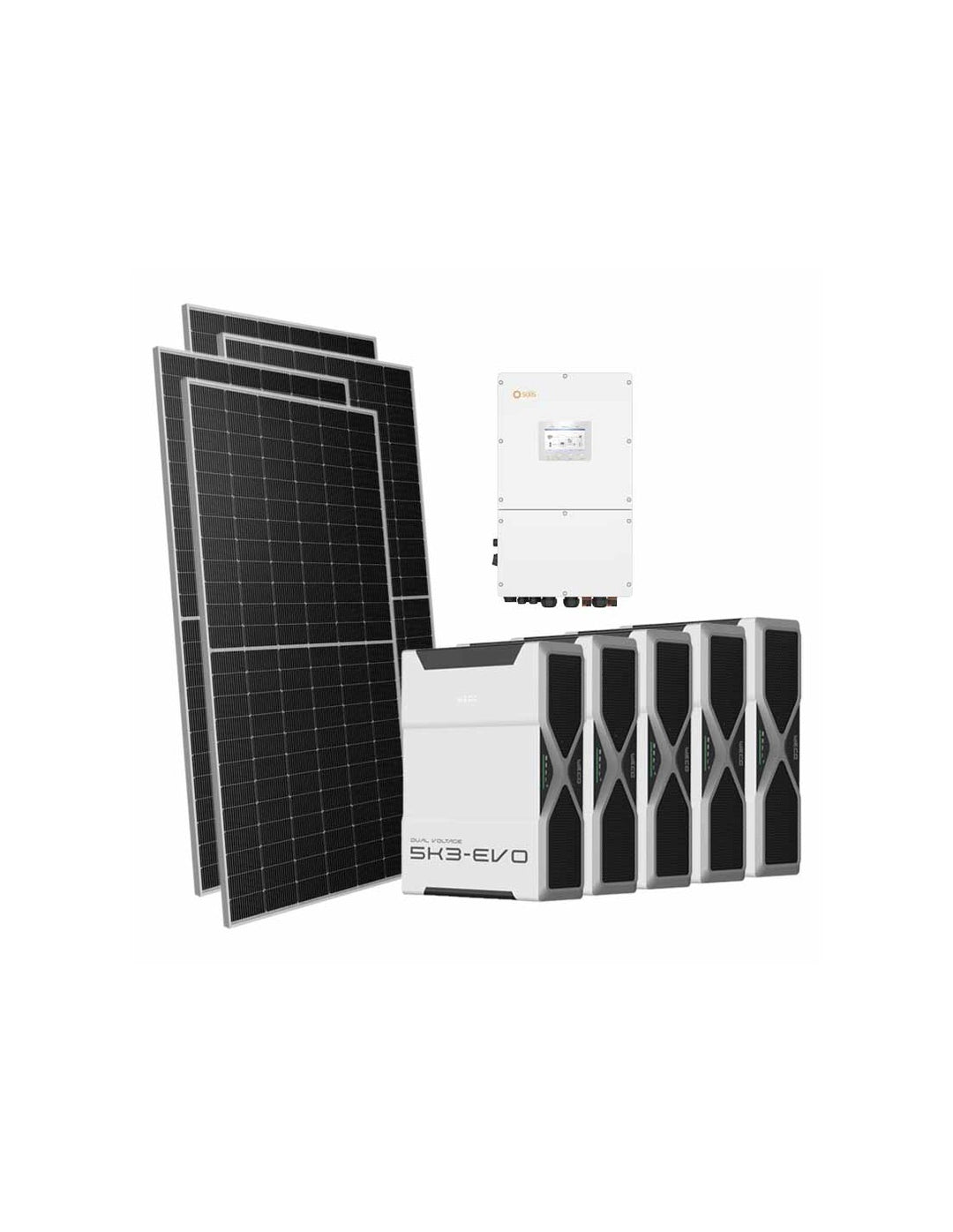 Dreiphasiges Photovoltaik-Kit 30940W Wechselrichter Solis 30kW Lithium 26.1kWh Weco EVO...