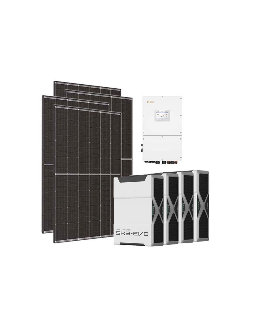 Dreiphasiges Photovoltaik-Kit 50400W Wechselrichter Solis 50kW Lithium 26.1kWh Weco EVO...