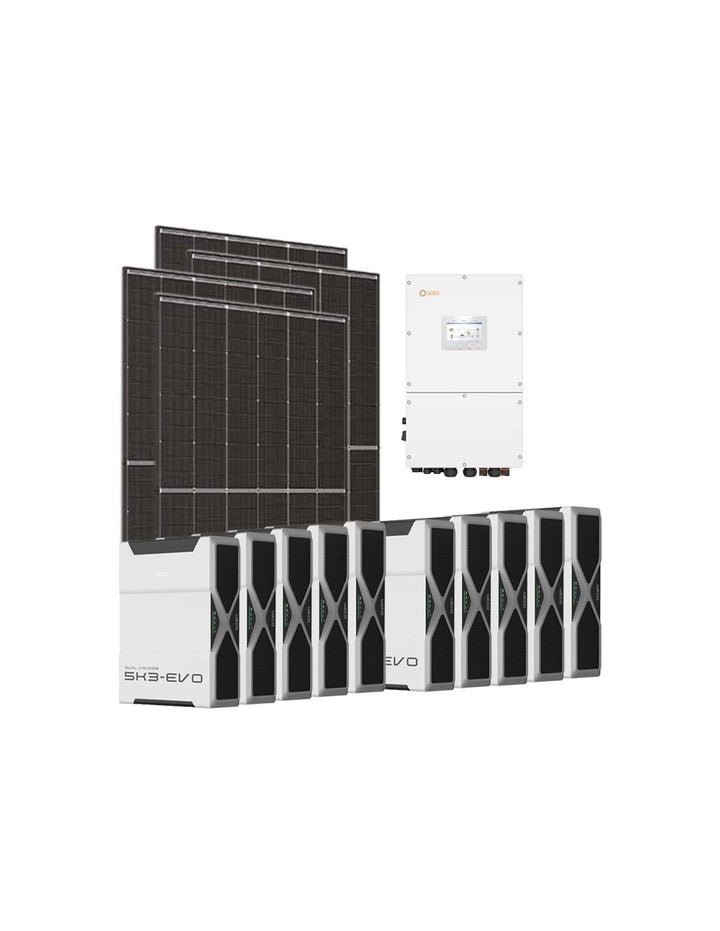 Dreiphasiges Photovoltaik-Kit 50400W Wechselrichter Solis 50kW Lithium 52.2kWh Weco EVO...