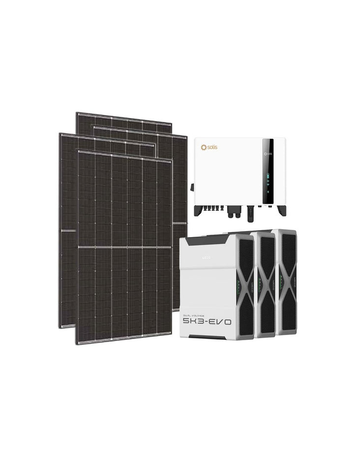 Dreiphasiges Photovoltaik-Kit 5400W Wechselrichter Solis 5kW Lithium 15.6kWh Weco EVO 5k3