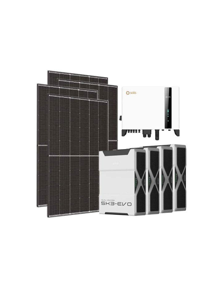 Dreiphasiges Photovoltaik-Kit 6300W Wechselrichter Solis 6kW Lithium 20.8kWh Weco EVO 5k3