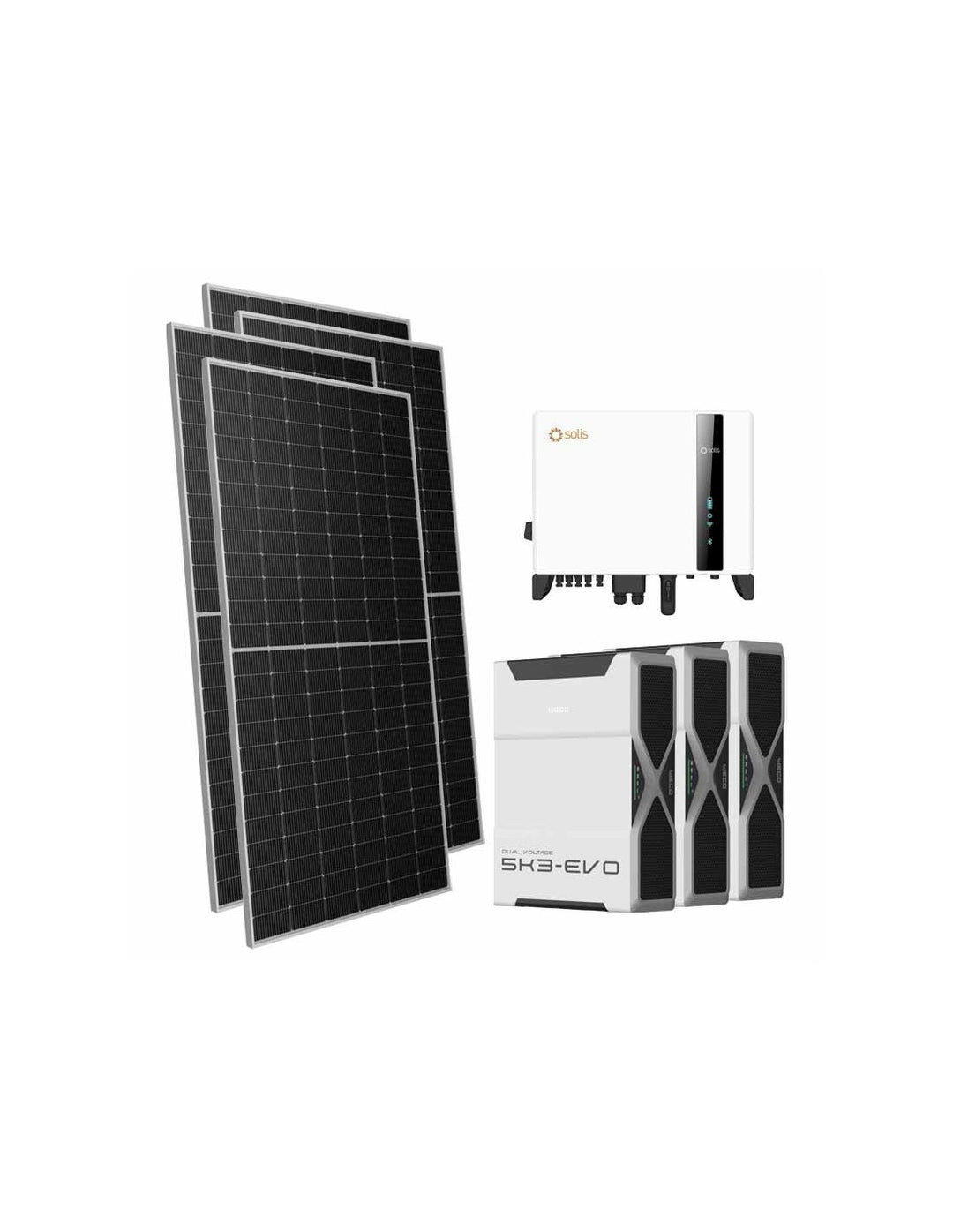 Dreiphasiges Photovoltaik-Kit 7140W Wechselrichter Solis 6kW Lithium 15.66kWh Weco EVO 5k3