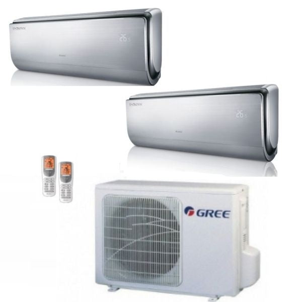 Gree Klimaanlage U-CROWN Dualsplit 12000+12000+GWHD(18)NK6OO Inverter R-32 WLAN A++ SILVER12+12