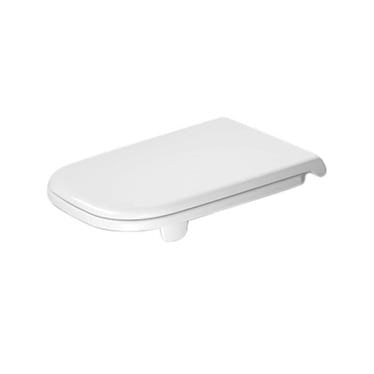 Duravit Sitz mit Deckel für Vital WC, verlängerte Version, mit Eckpuffern und durchgehenden Scharnieren, ohne absenkbare Funktion, Scharniere aus Edelstahl, Weiß D-CODE 0060410000