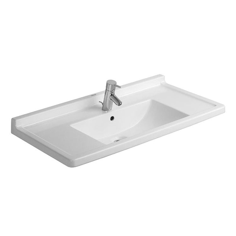 Duravit Konsolenwaschbecken 85 cm einloch, mit Überlauf und mit Hahnlochbank, Weiß STARCK 0304800000