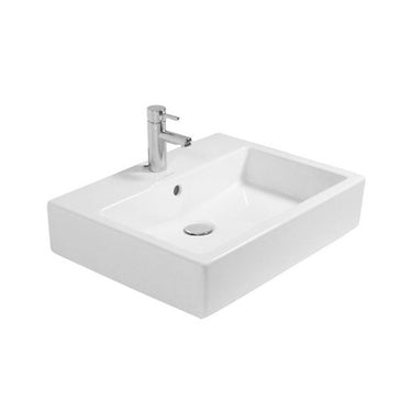 Duravit Waschtisch, rechteckig, 50 cm, Einloch, mit Überlauf, Weiß VERO 0454500027