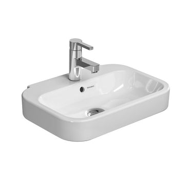 Duravit Handwaschbecken 50 cm, Einloch, mit Überlauf, Weiß HAPPY D. 0709500000