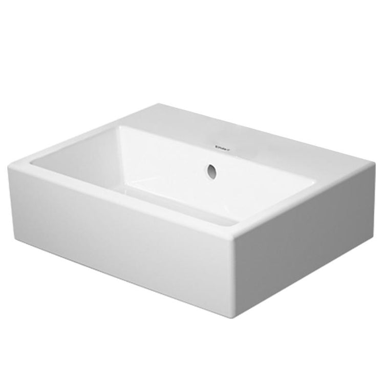 Duravit Konsolen-Waschtisch 45 cm, ohne Hahnloch, mit Überlauf, mit Hahnlochrand, untere Seite emailliert, Weiß VERO AIR 0724450060