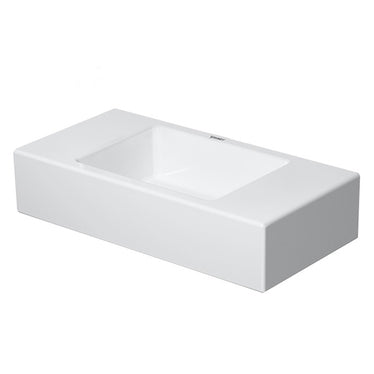 Duravit Waschbecken Konsole 50 cm, ohne Überlauf, mit Hahnlochbank, untere Seite emailliert, Weiß VERO AIR 0724500000