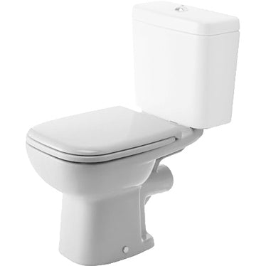 Duravit Stand-WC Monoblock, mit Schlagringspülung, ohne Spülkasten, ohne Sitz, mit Spülrand, horizontaler Ablauf, UWL Klasse 2, Weiß D-CODE 2111090000