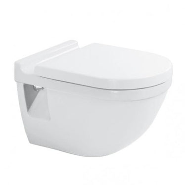 Duravit Wandhängendes WC mit flachem Boden, ohne Sitz, Spülwasserbedarf 6 l, UWL Klasse 2, Weiß STARCK 2201090000