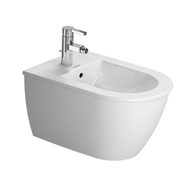 Duravit Wandhängendes Bidet mit Einzelbohrung, mit Überlauf, mit Hahnlochbank, Weiß DARLING NEW 2249150000