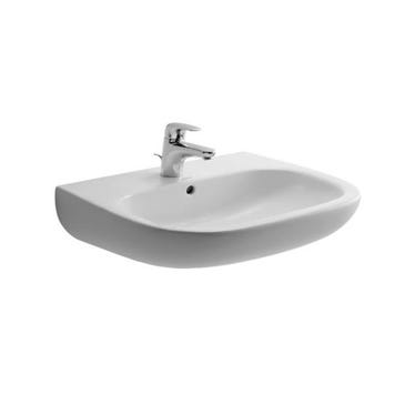 Duravit Waschbecken 60 cm mit Überlauf und Rand für Armaturen, Unterseite emailliert, Weiß D-CODE 2310600000