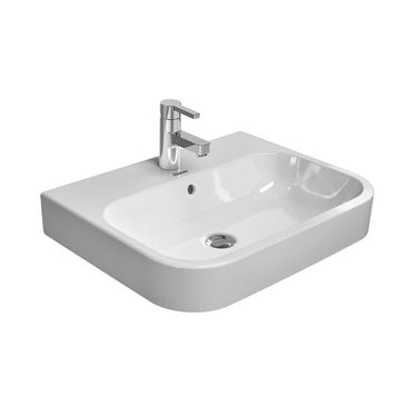 Duravit Aufsatzwaschbecken 60 cm, Einloch, mit Korrektur, mit Überlauf, Weiß HAPPY D. 2315600000