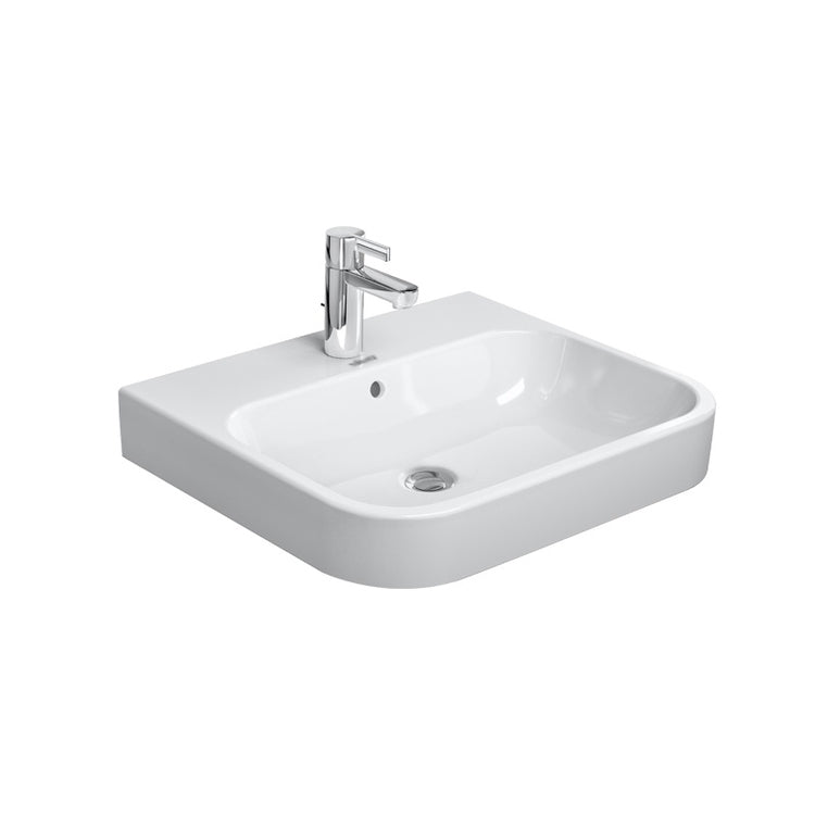 Duravit Waschtisch Konsole 60 cm, Einloch, mit Überlauf, Weiß HAPPY D. 2318600000
