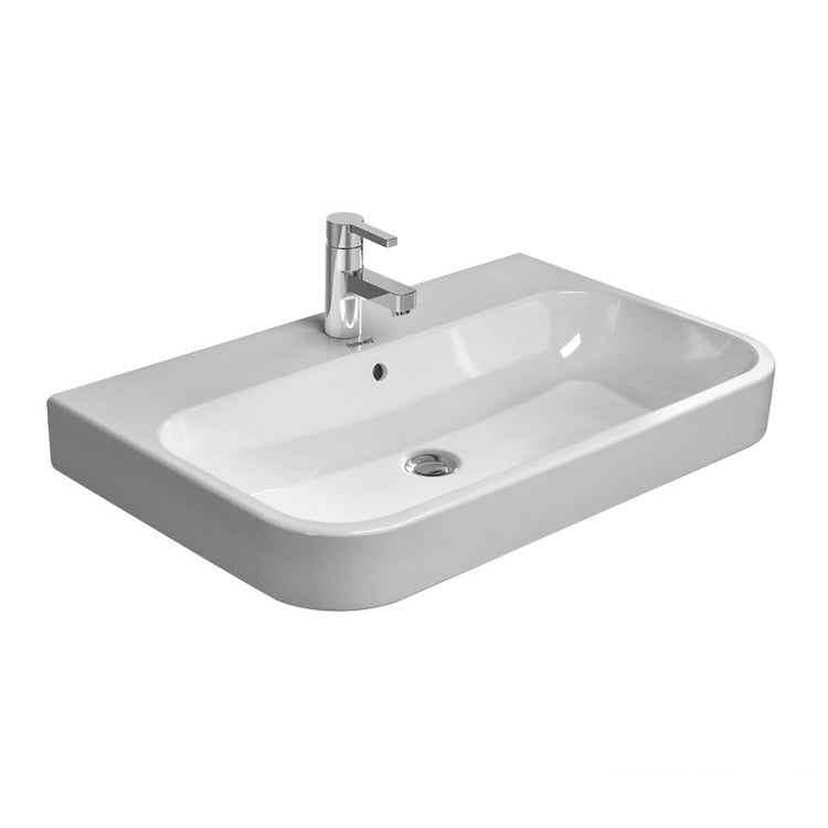 Duravit Waschtisch Konsole 65 cm, Einloch, mit Überlauf, Weiß HAPPY D. 2318650000