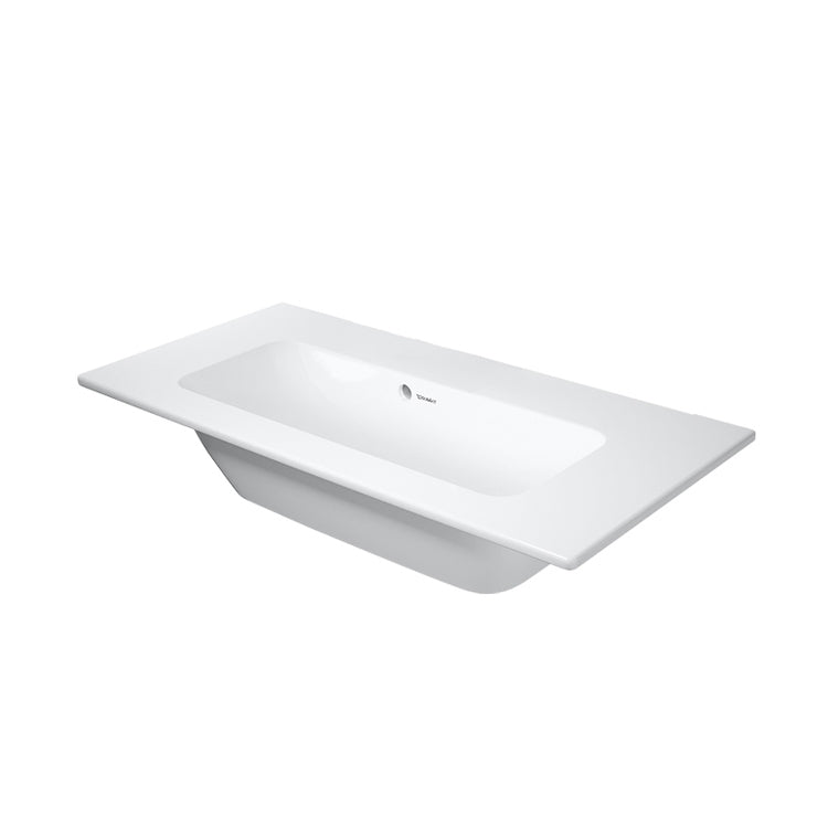 Duravit Waschtischunterschrank Compact 83 cm ohne Loch für Armaturen, mit Überlauf, mit Hahnlochbank, Weiß, matte Oberfläche ME BY STARCK 2342833260