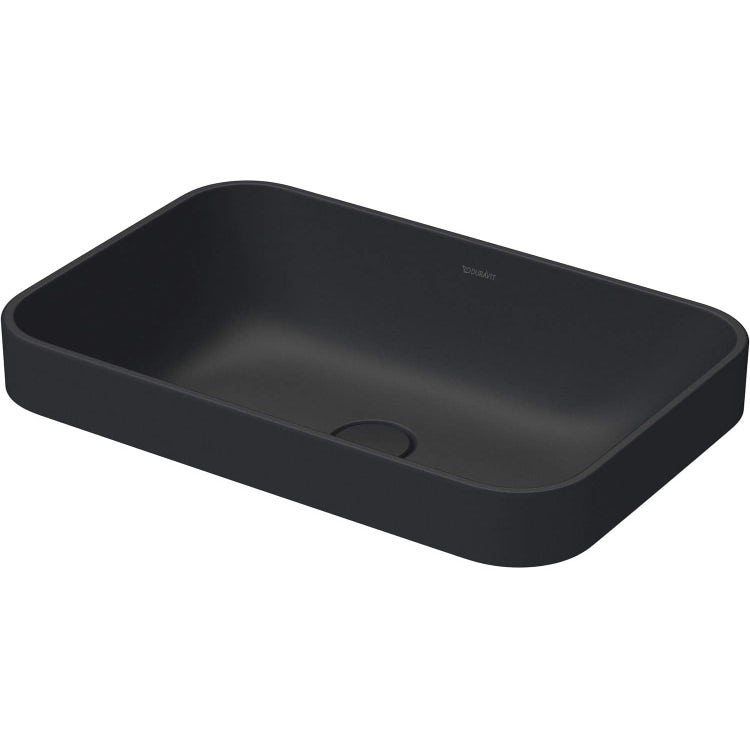 Duravit Aufsatzwaschbecken 60 cm mit Ausrichtung, ohne Loch und ohne Überlauf, Farbe Anthrazit matt finish HAPPY D. PLUS 2359601300