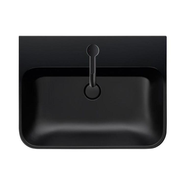 Duravit Aufsatzwaschbecken 60 cm mit Korrektur, Einloch, mit Überlauf und Rand für Armatur, Farbe Anthrazit, matte Oberfläche HAPPY D. PLUS 2360601300