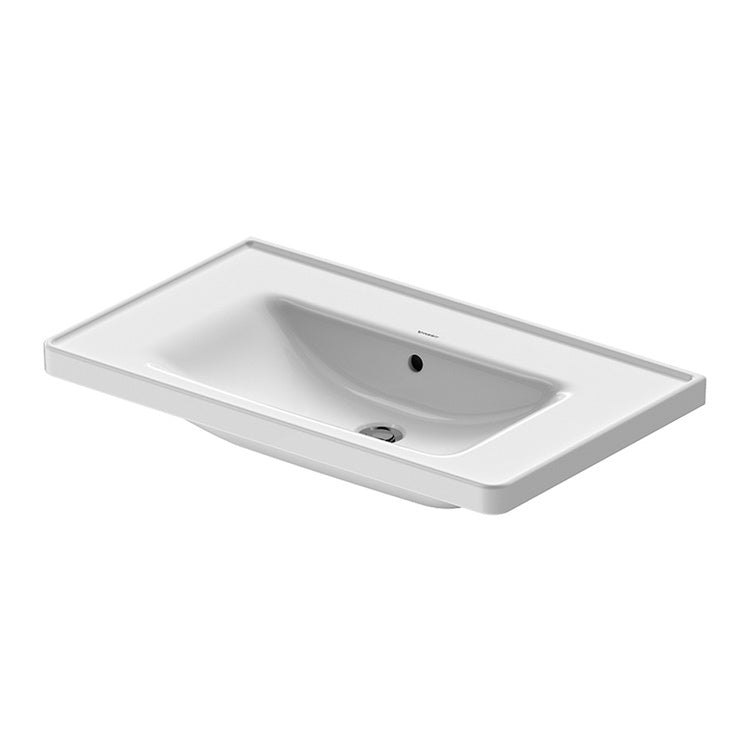 Duravit Waschtischkonsole 80 cm, mit Überlauf, untere Seite emailliert, Weiß D-NEO 2367800060