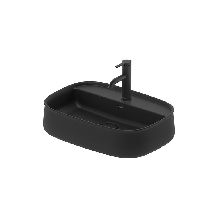 Duravit Aufsatzwaschbecken L. 55 T. 39 cm, Einloch, mit Korrektur, ohne Überlauf, Farbe Anthrazit, matte Oberfläche ZENCHA 2374551371