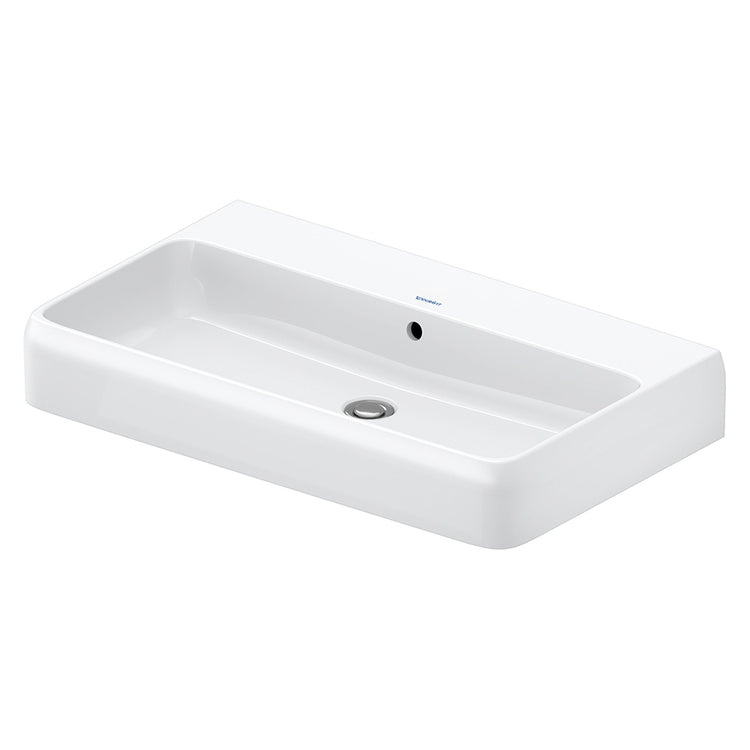 Duravit Waschtischkonsole L. 80 cm, mit Überlauf, ohne Armaturenloch, Weiß QATEGO 2382800060