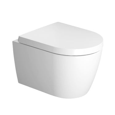 Duravit Wandhängendes Rimless®-WC T. 48 cm, ohne Rand, ohne Sitz, Spülwasserbedarf 4,5 l, UWL Klasse 1, Weiß ME BY STARCK COMPACT 2530090000